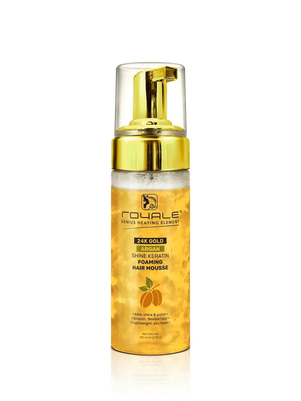 Royale 24K Gold Argan Shine Keratin Foaming Hair Mousse